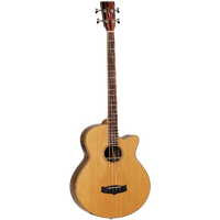 TANGLEWOOD JAVA 4 String Acoustic/Electric Bass Guitar with Cutaway Solid Canadian Cedar TWJAB