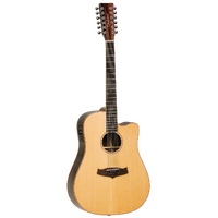 TANGLEWOOD JAVA 12 String Dreadnought/Electric Cutaway Guitar in Cedar Natural Gloss