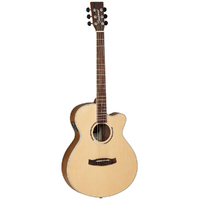 TANGLEWOOD DISCOVERY EXOTIC 6 String Super Folk/Electric Cutaway Guitar in Black Walnut