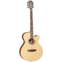 TANGLEWOOD DISCOVERY EXOTIC 6 String Super Folk/Electric Cutaway Guitar in Natural