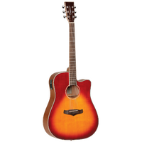 TANGLEWOOD WINTERLEAF 6 String Dreadnought/Electric Cutaway Guitar in Sunburst