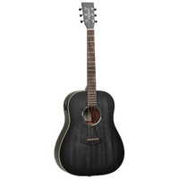 TANGLEWOOD BLACKBIRD 6 String Dreadnought/Electric Slope Shoulder Guitar in Smoke Stack Black Satin