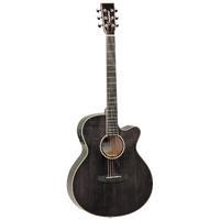 TANGLEWOOD WINTERLEAF 6 String Super Folk/Electric Cutaway Guitar in Black Shadow