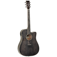 TANGLEWOOD WINTERLEAF 6 String Dreadnought/Electric Cutaway Guitar in Black Shadow