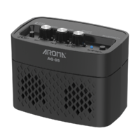 AROMA AG05BK 5 Watt Electric Guitar Rechargeable Portable Amplifier in Black AG05BK