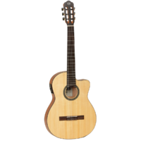 TANGLEWOOD TWEMDC1 ENREDO MADERA DOMINAR THINLINE 6 String Classical/Electric Cutaway Guitar in Natural Satin