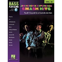 JIMI HENDRIX SMASH HITS Bass Playalong Book with Online Audio Access & TAB Volume 10