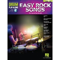 EASY ROCK SONGS Drum Playalong Book with Online Audio Access Volume 42