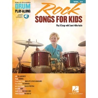 ROCK SONGS FOR KIDS Drum Playalong Book with Online Audio Access Volume 41