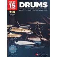 First 15 Lessons For Drums Book and Online Media