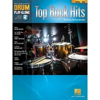 TOP ROCK HITS Drum Playalong Book with Online Audio Access Volume 49