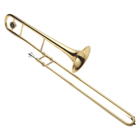 J MICHAEL ATB450M Student B Flat Tenor Trombone with Medium Size Dual Bore in Clear Lacquer