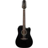 TAKAMINE GD30CE12 12 String Dreadnought/Electric Cutaway Guitar in Black