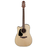 TAKAMINE PRO 2 6 String Left Hand Dreadnought Acoustic/Electric Guitar with Cutaway in Natural TP2DCLH