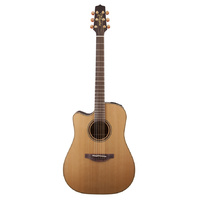 TAKAMINE PRO 3 6 String Left Hand Dreadnought Acoustic/Electric Guitar with Cutaway in Natural Satin TP3DCLH