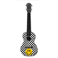 KEALOHA AUP24/47 Concert Ukulele in Checkerboard Smiley Face Pattern