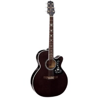 TAKAMINE GN75CE 6 String Jumbo/Electric Cutaway Guitar in Transparent Black