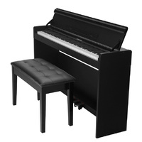 NUX WK310 88 Note Upright Digital Piano with Flip-Top with Piano Bench in Satin Black PVC Finish