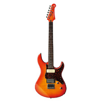 YAMAHA PACIFICA PAC611HFM MODEL ELECTRIC GTR FLAMED MAPLE TOP HUMBUCKER-P90 PICKUPS IN LIGHT AMBER BURST HARDTAIL