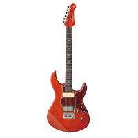 YAMAHA PACIFICA PAC611VFM MODEL ELECTRIC GTR FLAMED MAPLE TOP HUMBUCKER-P90 PICKUPS IN CARAMEL BROWN VIBRATO BRIDGE