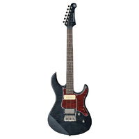 YAMAHA PACIFICA PAC611VFM MODEL ELECTRIC GTR FLAMED MAPLE TOP HUMBUCKER-P90 PICKUPS IN TRANS BLACK VIBRATO BRIDGE