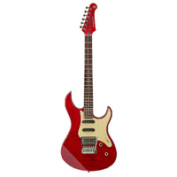 YAMAHA PACIFICA PAC612VIIFMX MODEL ELECTRIC GTR FLAMED MAPLE TOP WITH HSS PICKUPS IN FIRED RED VIBRATO BRIDGE