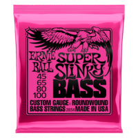 ERNIE BALL 2834 ROUNDWOUND Bass Guitar 4 String Set 45-100 Super Slinky