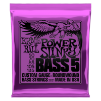 ERNIE BALL 2821 ROUNDWOUND Bass Guitar 5 String Set 50-135 Power Slinky