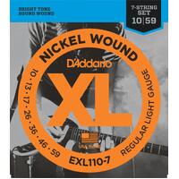 DADDARIO EXL110-7 Electric Guitar 7 String Set 10-59 Nickel Wound Regular Light