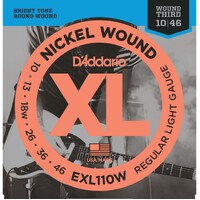 DADDARIO EXL110W Electric Guitar String Set 10-46 Nickel-Wound Regular Light Wound Third