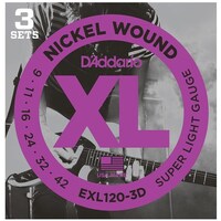 DADDARIO EXL120-3D Electric Guitar String Set 09-42 Super Light 3 Pack
