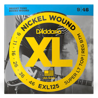 DADDARIO EXL125 Electric Guitar String Set 09-46 Nickel Wound Super Light Top Regular Bottom