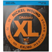 DADDARIO EXL160 Electric Bass Guitar String Set 50-105 Nickel Round Wound Medium Long Scale