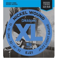 DADDARIO EJ21 XL Electric Guitar String Set 12-52 Nickel in Wound Light Jazz
