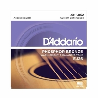 DADDARIO EJ26 Acoustic Guitar String Set 11-52 Phosphor Bronze Custom Light