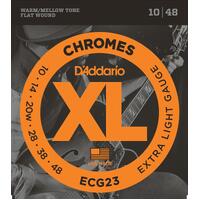DADDARIO ECG23 Electric Guitar String Set 10-48 Chromes Flat Wound Extra Light