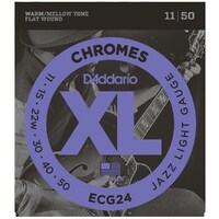 DADDARIO ECG24 Electric Guitar String Set 11-50 Chromes Flat Wound Jazz Light