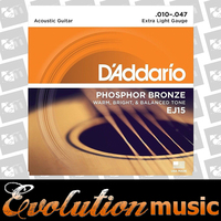 DADDARIO EJ15 Acoustic Guitar String Set 10-47 Phosphor Bronze Extra Light