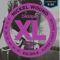 DADDARIO EXL120-8 Electric Guitar 8 String Set 09-65 Nickel Wound Super Light