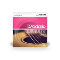 DADDARIO EJ23 Acoustic Guitar String Set 9-45 Phosphor Bronze Super Light