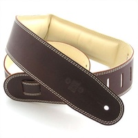 DSL 2.5 Inch Padded Garment Strap in Saddle Brown/Beige with Beige Stitch GEG25-17-3