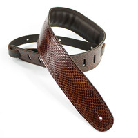 DSL 2.5 Inch Padded Snakeskin Strap in Brown SKG25-30-2