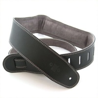 DSL 2.5 Inch Padded Suede Strap Black/Grey with Grey Stitch GES25-15-4
