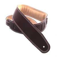 DSL 2.5 Inch Padded Suede Strap in Saddle Brown/Beige with Beige Stitch GES25-17-3