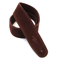 DSL 2.5 Inch Triple Ply Suede Strap in Brown with Brown Stitch SLS25-BROWN
