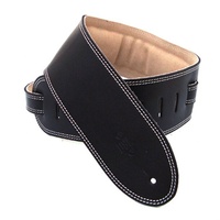 DSL 3.5 Inch Padded Suede Strap Black/Beige with Beige Stitch GES35-15-3