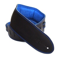 DSL 3.5 Inch Padded Suede Strap Black/Blue with Blue Stitch GES35-15-8