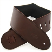 DSL 3.5 Inch Padded Suede Strap in Saddle Brown/Black with Black Stitch GES35-17-1