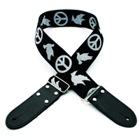 DSL 2 Inch Jacquard Weaving Strap in PEACE Black JAC20-PEACE-BLACK