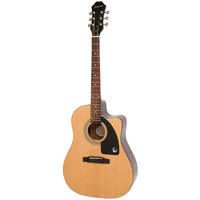 EPIPHONE AJ-100CE 6 String Jumbo/Electric Cutaway Guitar in Natural
